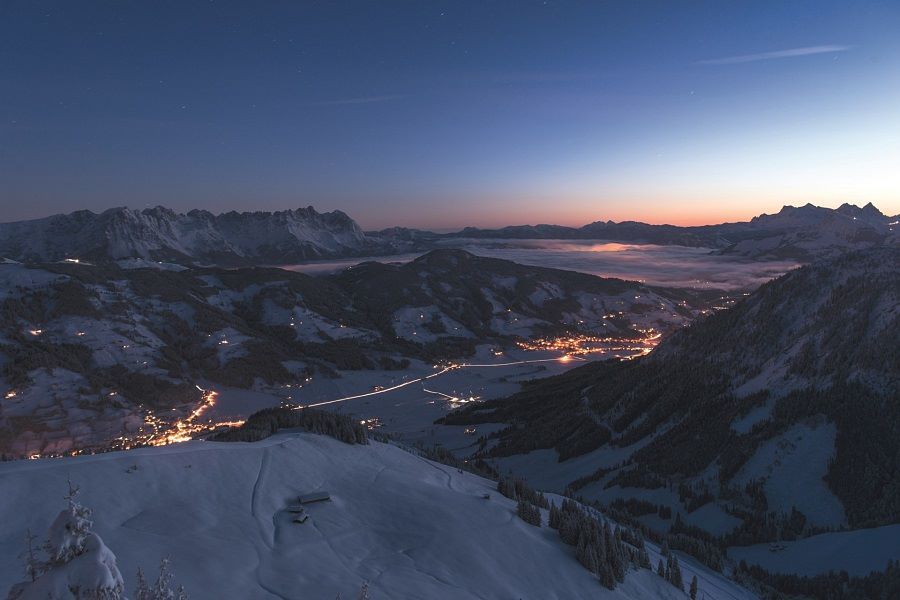 Sonnenaufgang in der SkiWelt - Westendorf